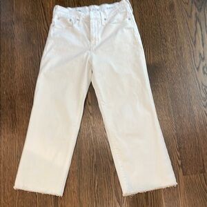 J. Crew White Slim Wide Leg Jeans